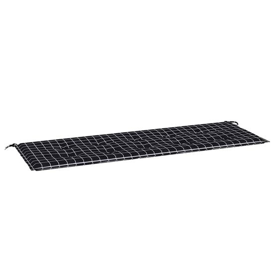 Coussin de banc de jardin carreaux noir 150x50x3cm tissu oxford