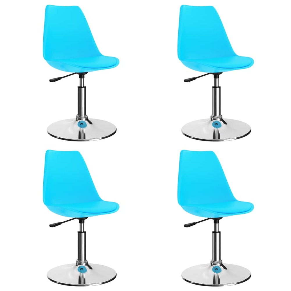 Chaises de salle à manger pivotantes 4 pcs bleu similicuir