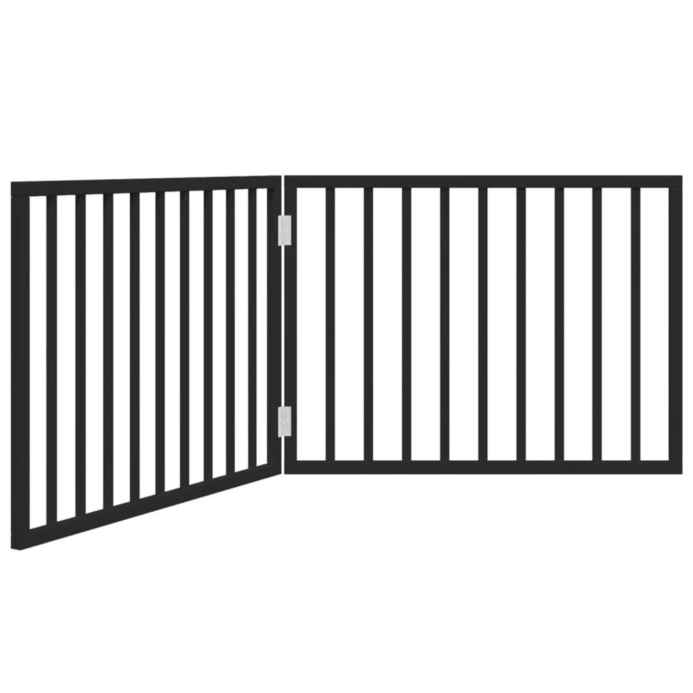 Barrière pour chien pliable à 2 panneaux noir 160 cm bois de peuplier