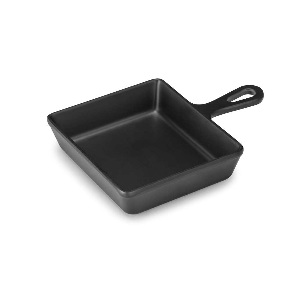 Mini poêle carrée mélamine noir 12,5 x 10,5 cm - pujadas