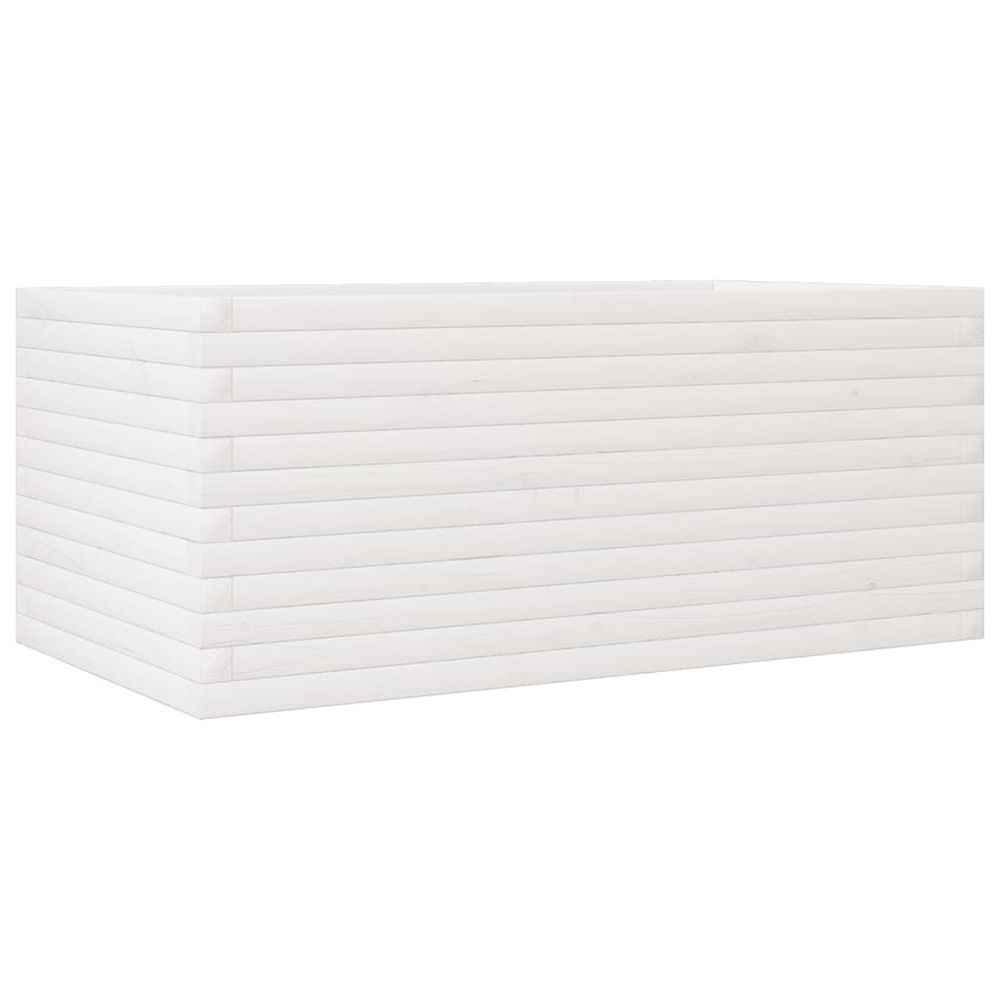 Jardinière d'extérieur blanc 110x60x45,5 cm bois de pin massif
