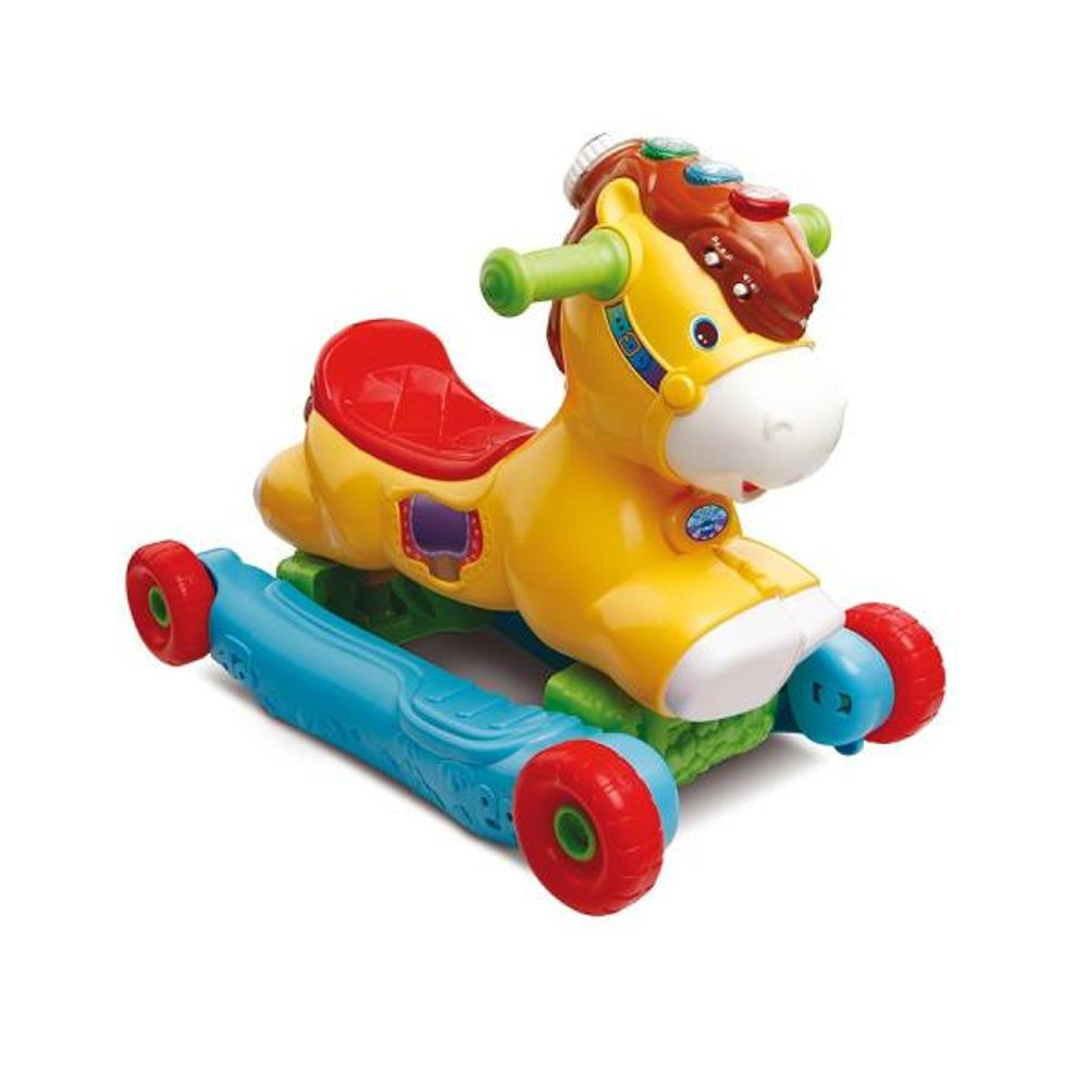 Porteur trotteur a bascule p'tit galop, mon poney basculo 2en1 - vtech baby - parlant et lumineux - multicolore