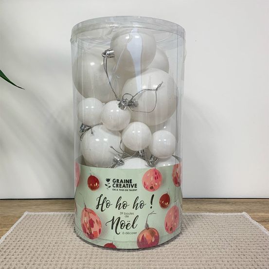 Pack 39 boules de noël à décorer