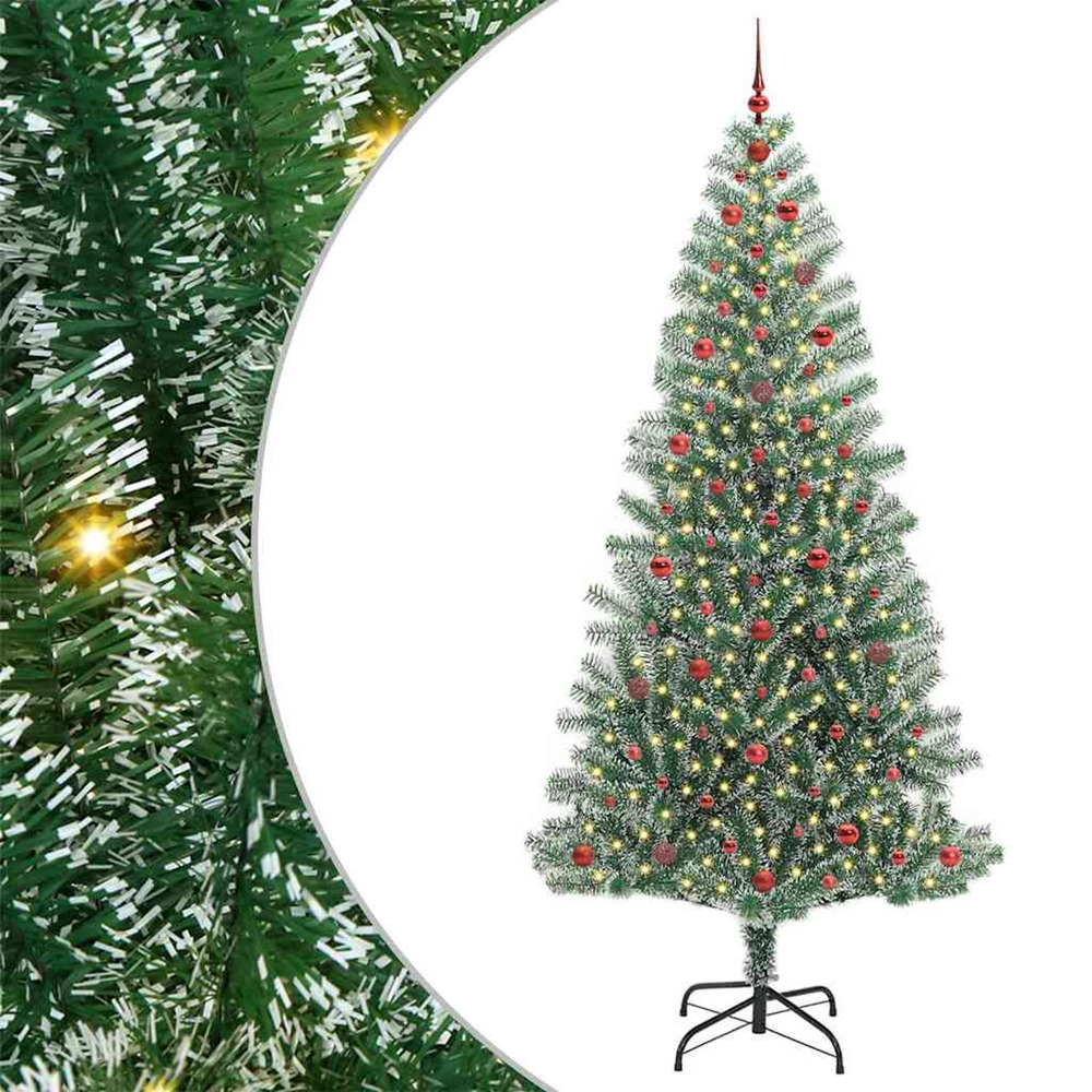 Arbre de noël artificiel floconné de neige avec lumière led