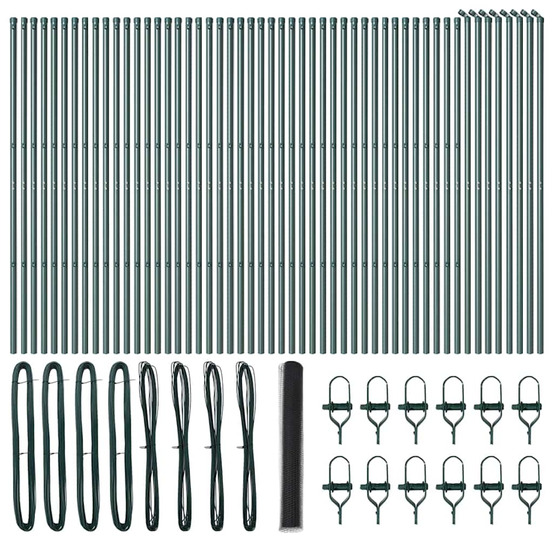 Poteau de clôture. Gris 100 x 1 m (maille de 25 mm)