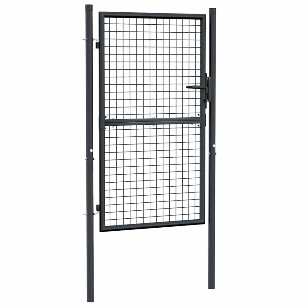 Portail de jardin grillagé en acier galvanisé gris 100 x 150 cm
