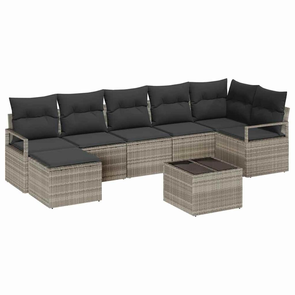 Ensemble de canapés 9 pc gris clair polyrotin