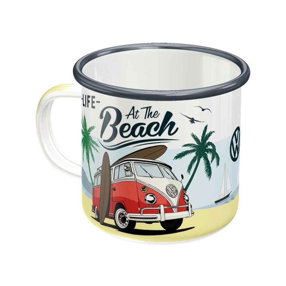 Mug publicitaire en métal émaillé 360 ml van vw- beach