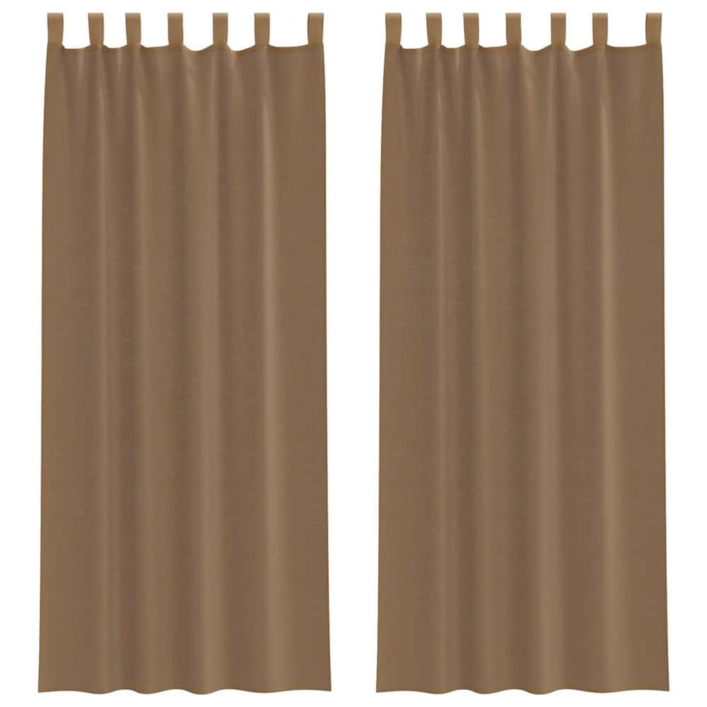 Rideaux en voile avec boucles 2 pcs marron clair 140x260 cm