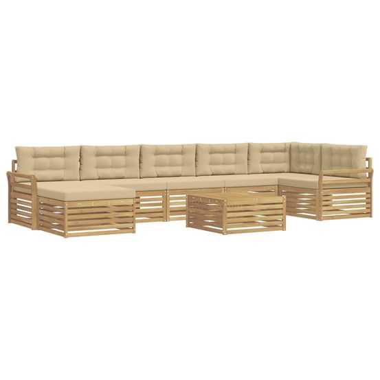 Ensemble de canapés d'extérieur 8 pc blanc et beige