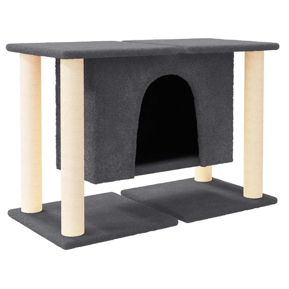 Arbre à chat avec griffoirs en sisal gris foncé 50 cm