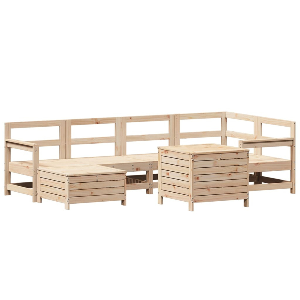 Salon de jardin 7 pcs bois de pin massif