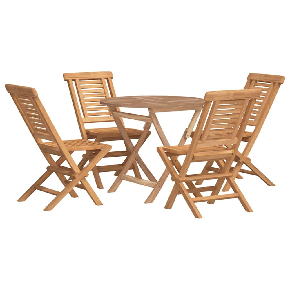 Ensemble à manger de jardin 5 pcs bois de teck massif