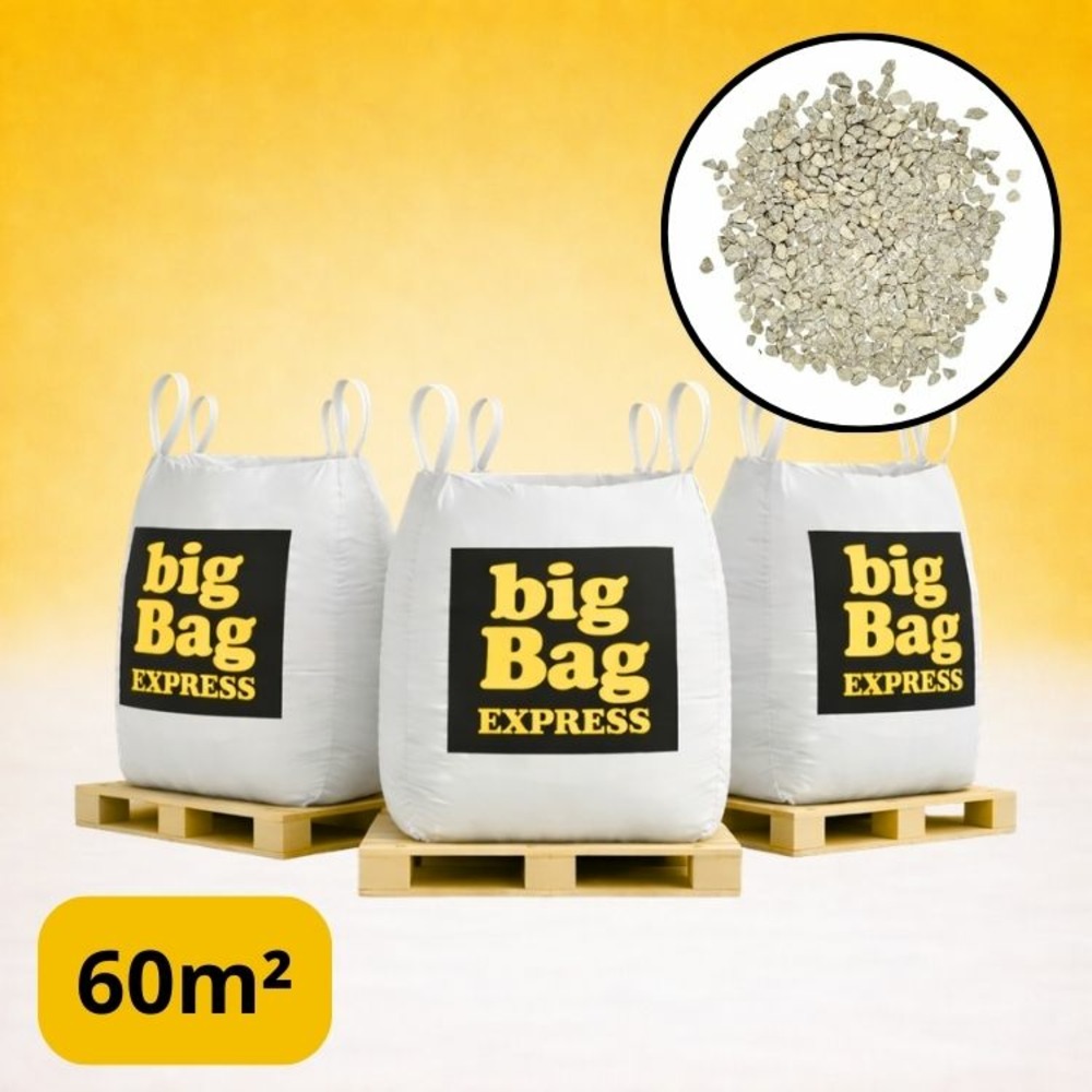 Pack 3 x big bag de +/- 1,5t ≃ 60m² gravillon “grain de riz” beige ø 2/6 mm - livraison premium