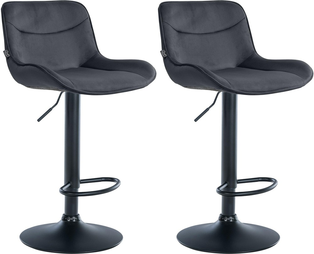 Lot de 2 tabourets de bar vonore velours noir