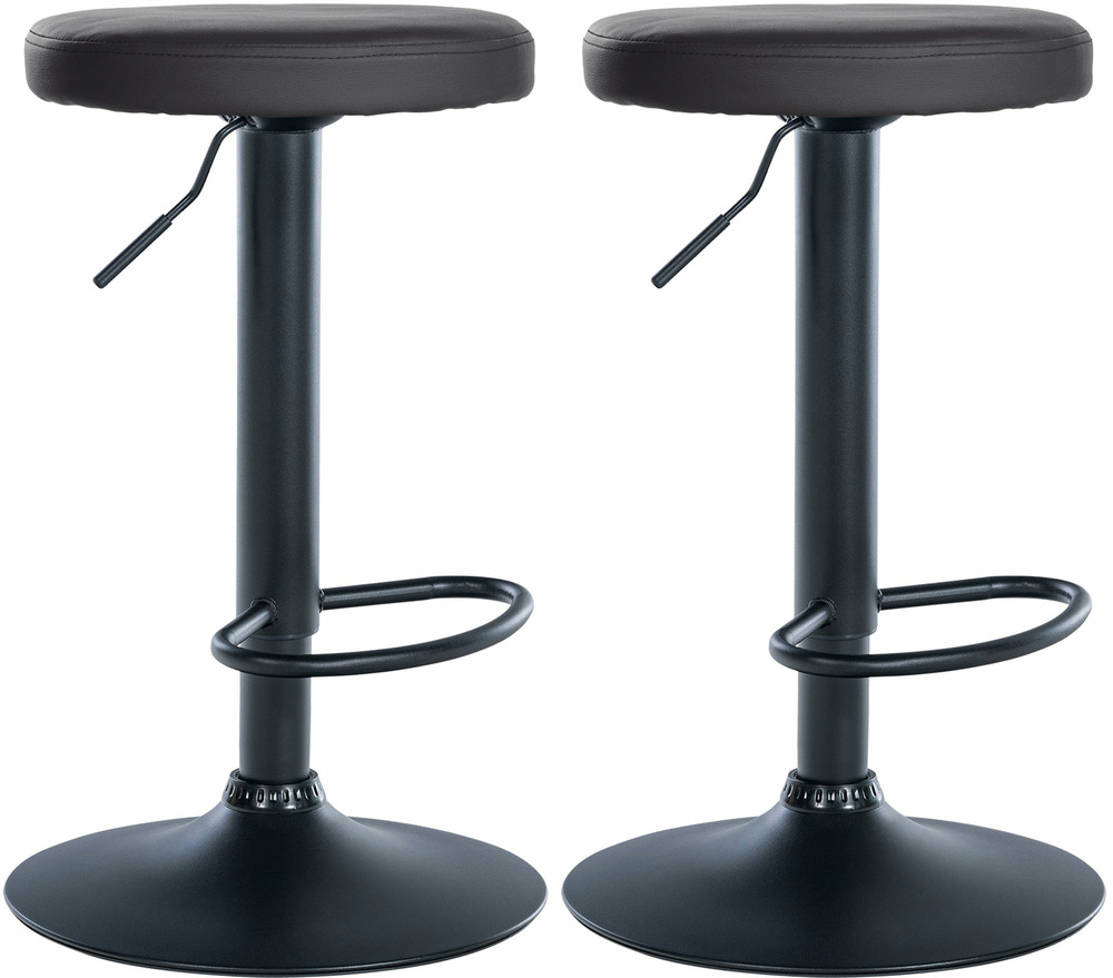 Lot de 2 tabourets de bar ponte simili cuir noir