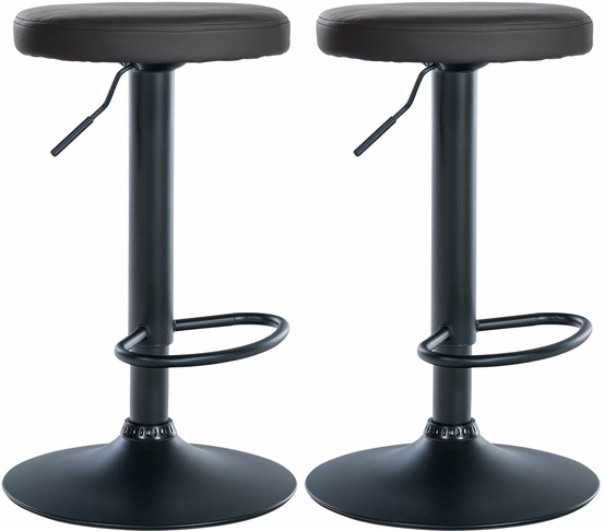 Lot de 2 tabourets de bar ponte simili cuir noir
