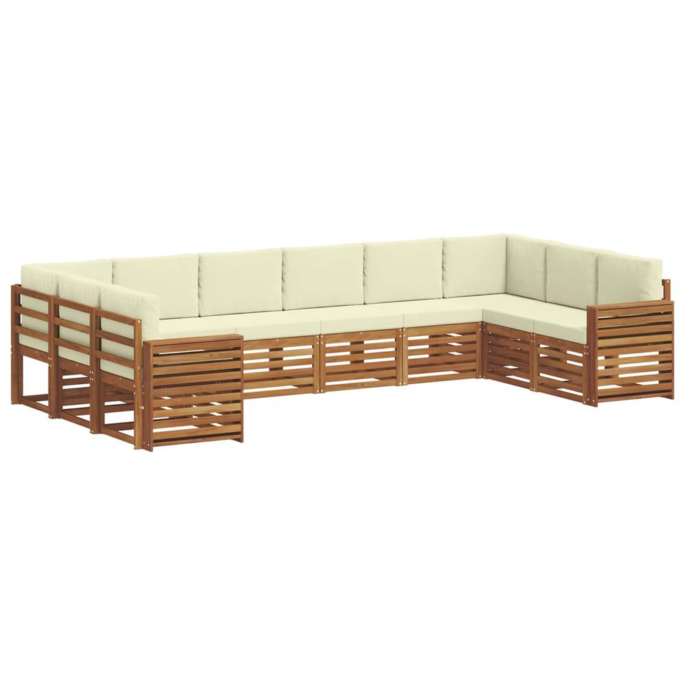 Ensemble de canapés d'extérieur 10 pc naturel et crème