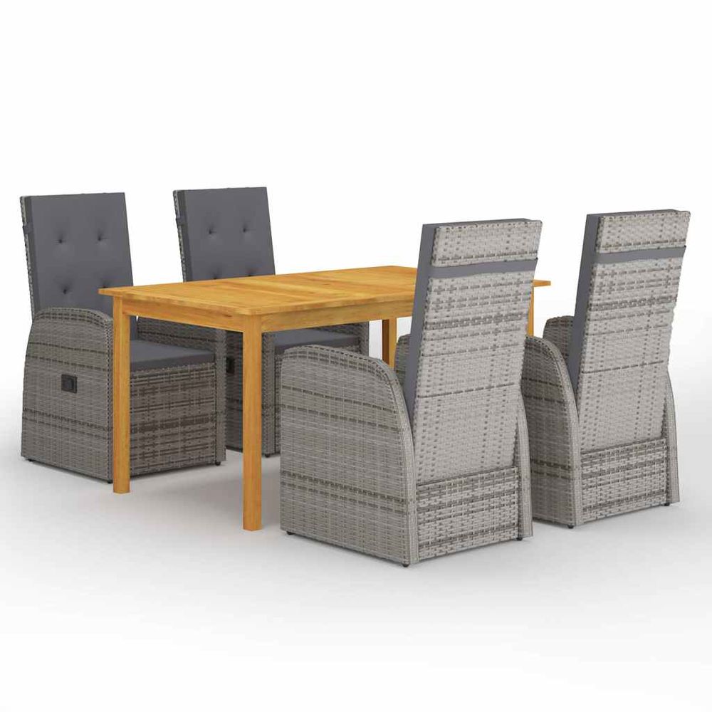 Ensemble à manger de jardin 5 pcs gris