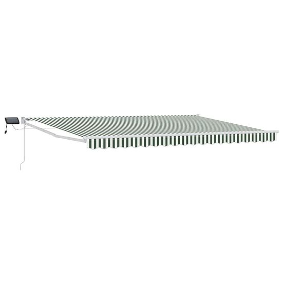 Store rétractable manuel avec leds vert et blanc 4,5 × 3 m