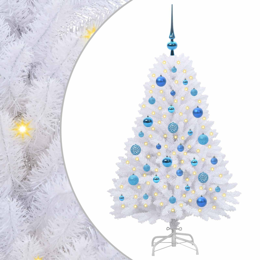 Sapin de noël artificiel à branches articulées blanc 120 cm