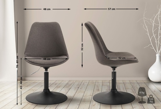 Chaise maverick b en tissu