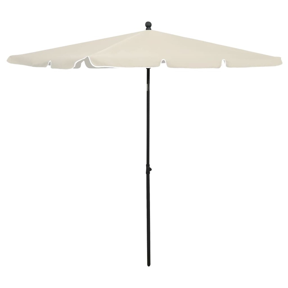 Parasol de jardin avec mât 210 x 140 cm sable