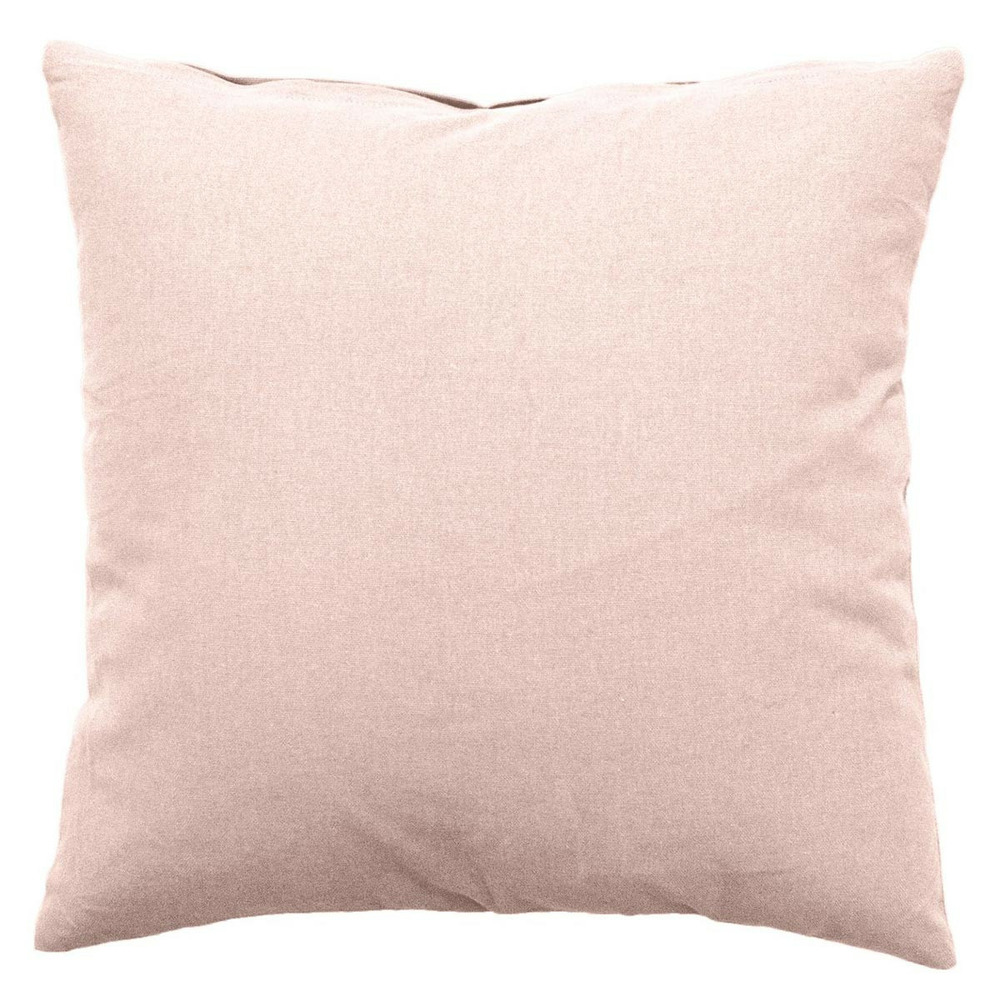 Coussin déco uni déhoussable panama 60x60cm vieux rose