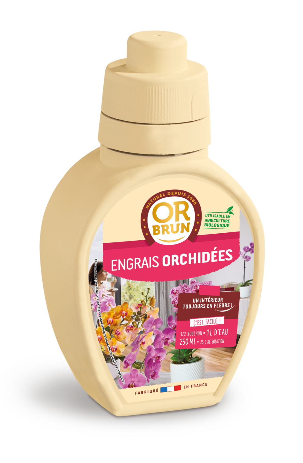 Or brun engrais orchidées - 250ml - améliore & favorise la croissance - fabriqué en france obreclorch250