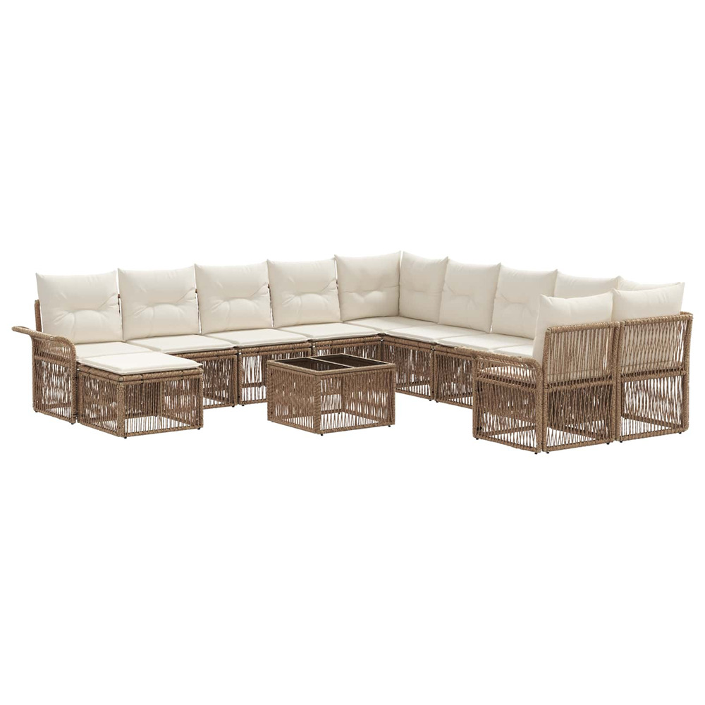 Ensemble de canapé de jardin 12 pcs beige et blanc crème