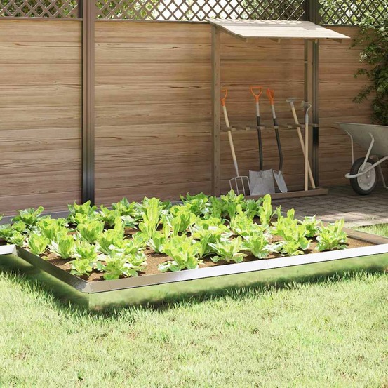 Clôture à escargots 4 pcs argent 50 x 3,5 x 25 cm