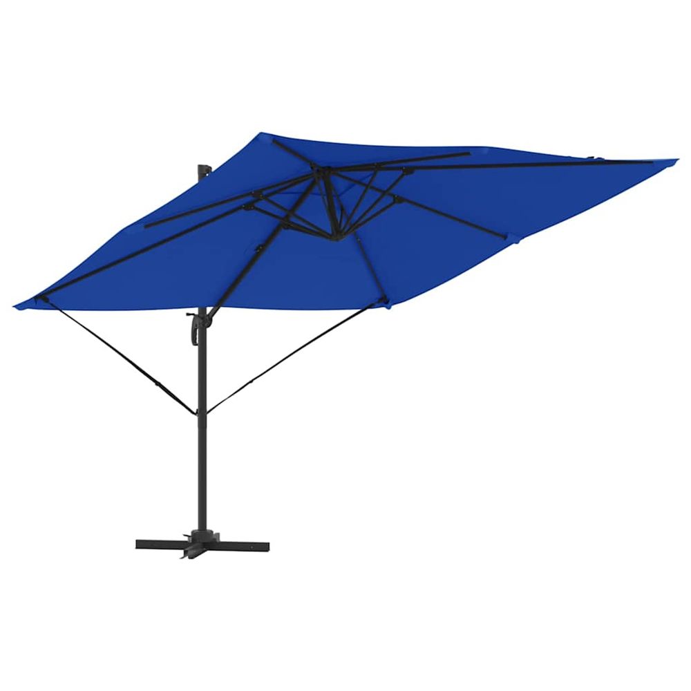 Parasol roma bleu 286 x 284 x 265 cm aluminium et polyester