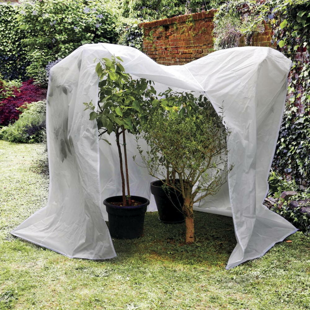 Housse d'hivernage hiverzip xl pour grandes plantes - 3 x 1 x 2,10 m - blanc