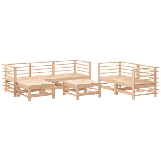 Salon de jardin 7 pcs bois de pin massif