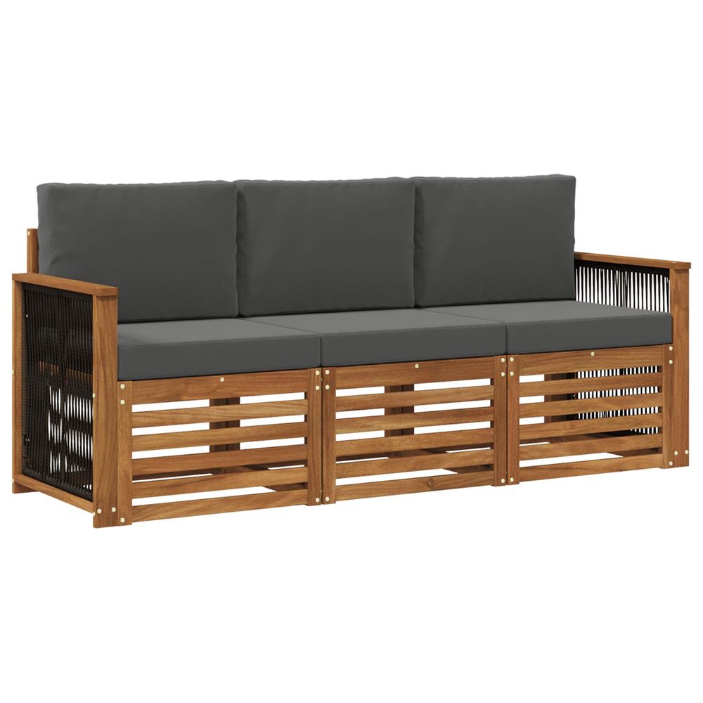 Ensembles de canapés 3 pc bois d'acacia massif
