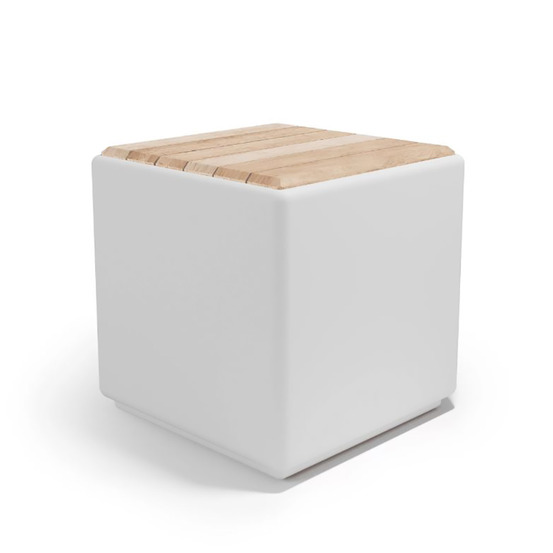 Pouf coffre cubus wood