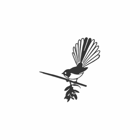 Oiseau sur pique rhipidura en acier corten