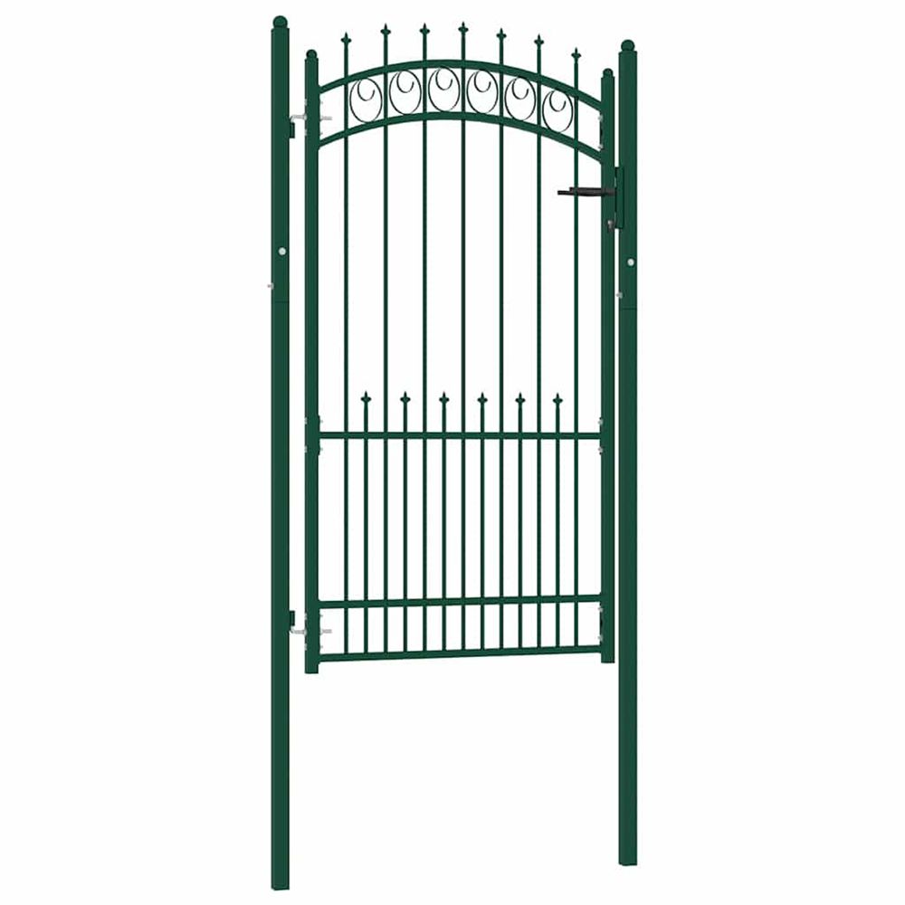 Portail de clôture emmen avec pointes en acier 104 x 134,5 cm vert