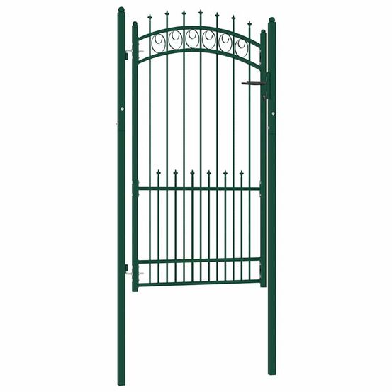 Portail de clôture emmen avec pointes en acier 104 x 134,5 cm vert