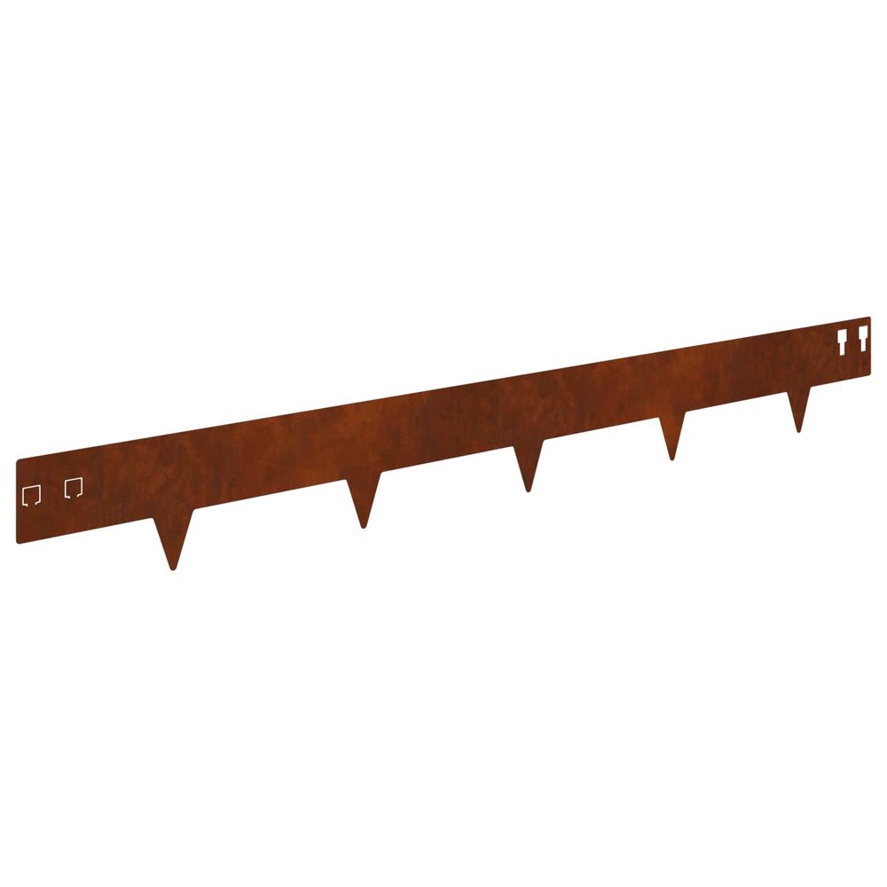 Bordure de pelouse 30 pc 100 x 12 cm acier rouillé