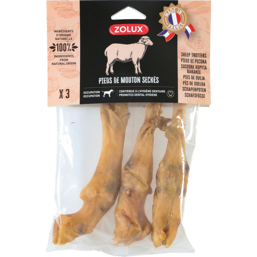 Pieds de mouton 150 g , 3 pièces friandise pour chien