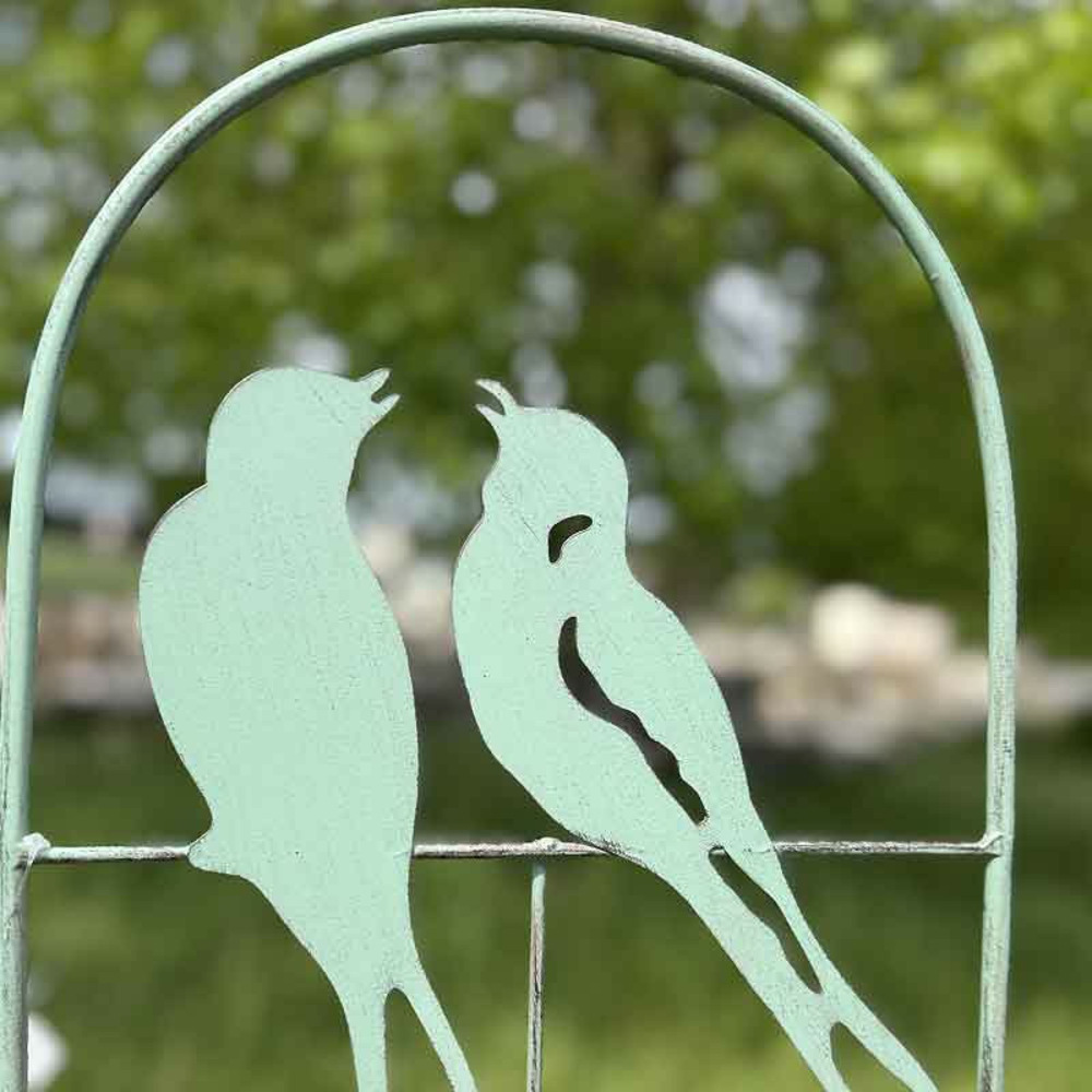 Treillage oiseaux vert métal 25x1x100cm