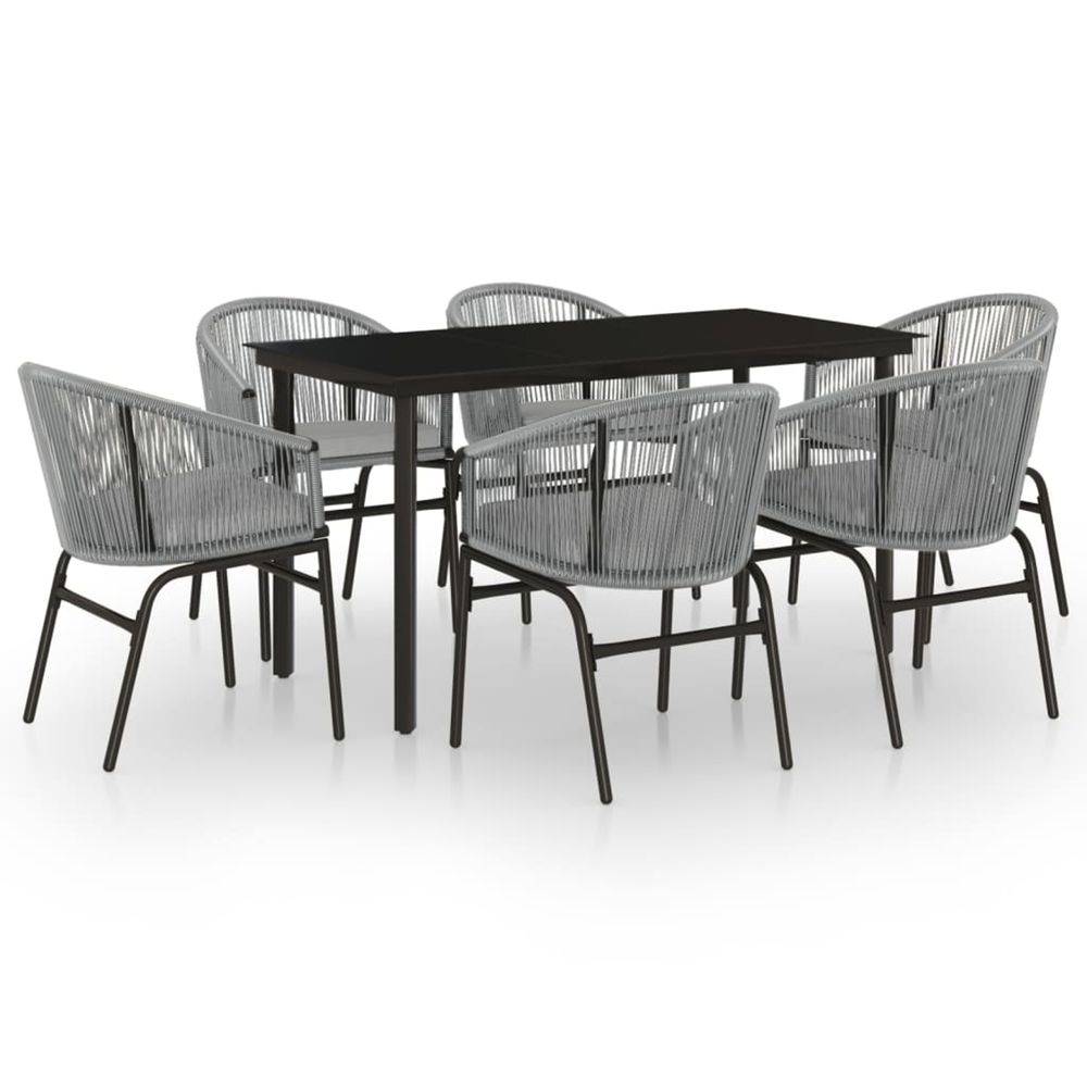 Ensemble à manger de jardin 7 pcs gris