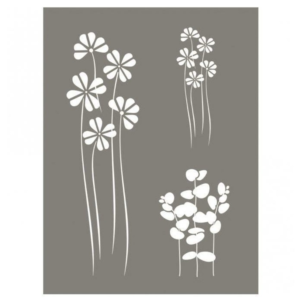 Pochoir mix de fleurs 15 x 20 cm