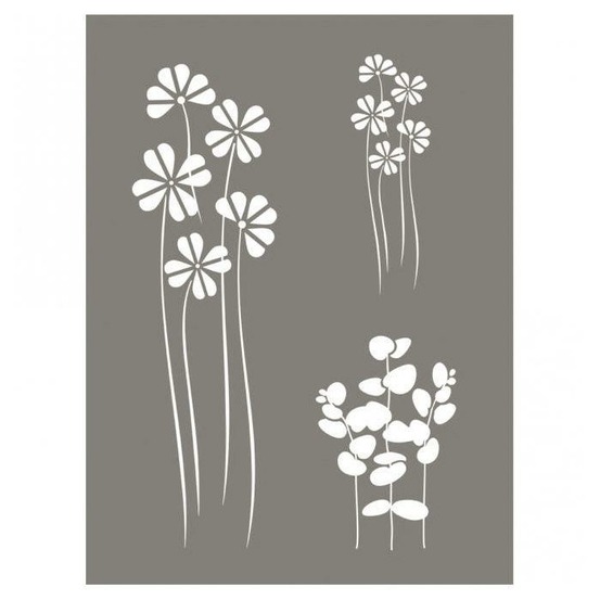 Pochoir mix de fleurs 15 x 20 cm
