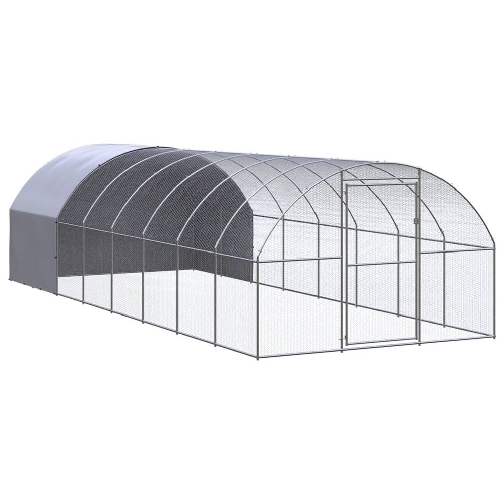 Poulailler d'extérieur 3x8x2 m acier galvanisé
