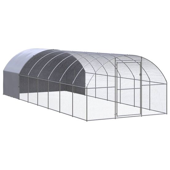 Poulailler d'extérieur 3x8x2 m acier galvanisé