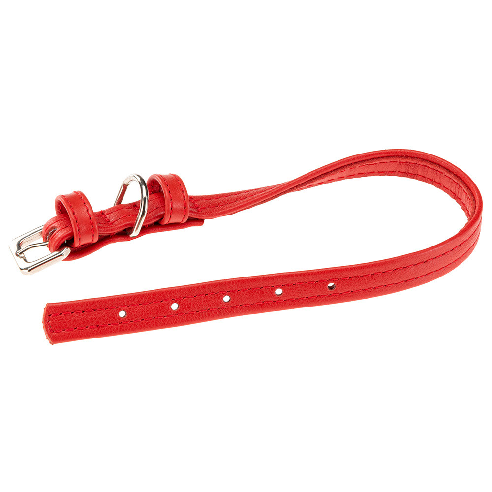 Collier pour chiens vogue cf15/36, cuir véritable, réglable, boucle en métal, rouge
