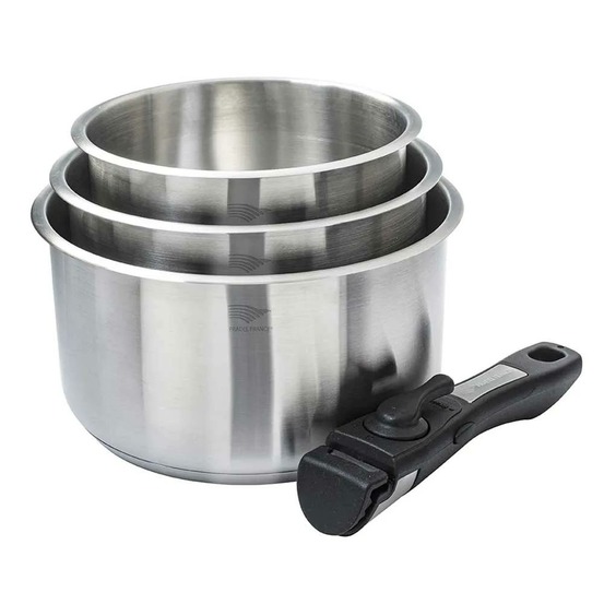 3 casseroles avec manche amovible