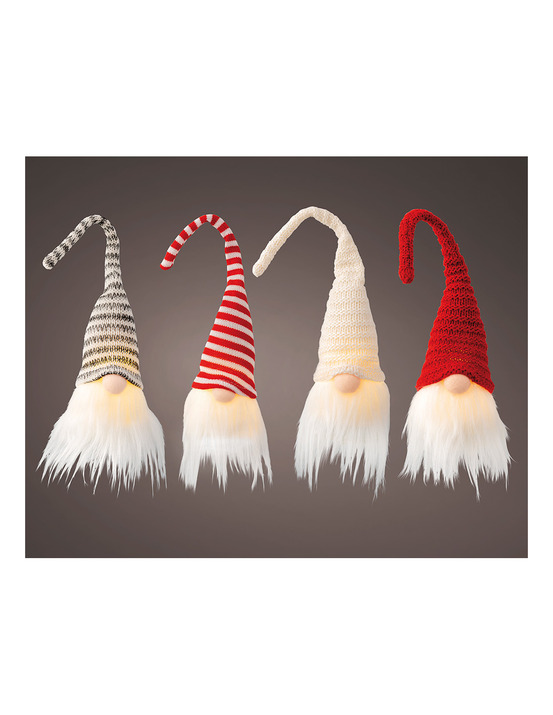 Chapeau flexible led gnome, diverses couleurs, lumière fixe, 6x7x23cm. Lumineo